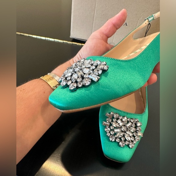 NWT Zara Luxury Spring Summer Wedding Embelished Bejeweled slingback mules/shoes - Picture 14 of 17